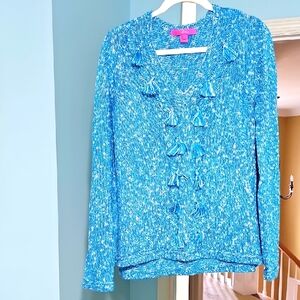 Blue Textured Women's Lilly Pulitzer Sweater
